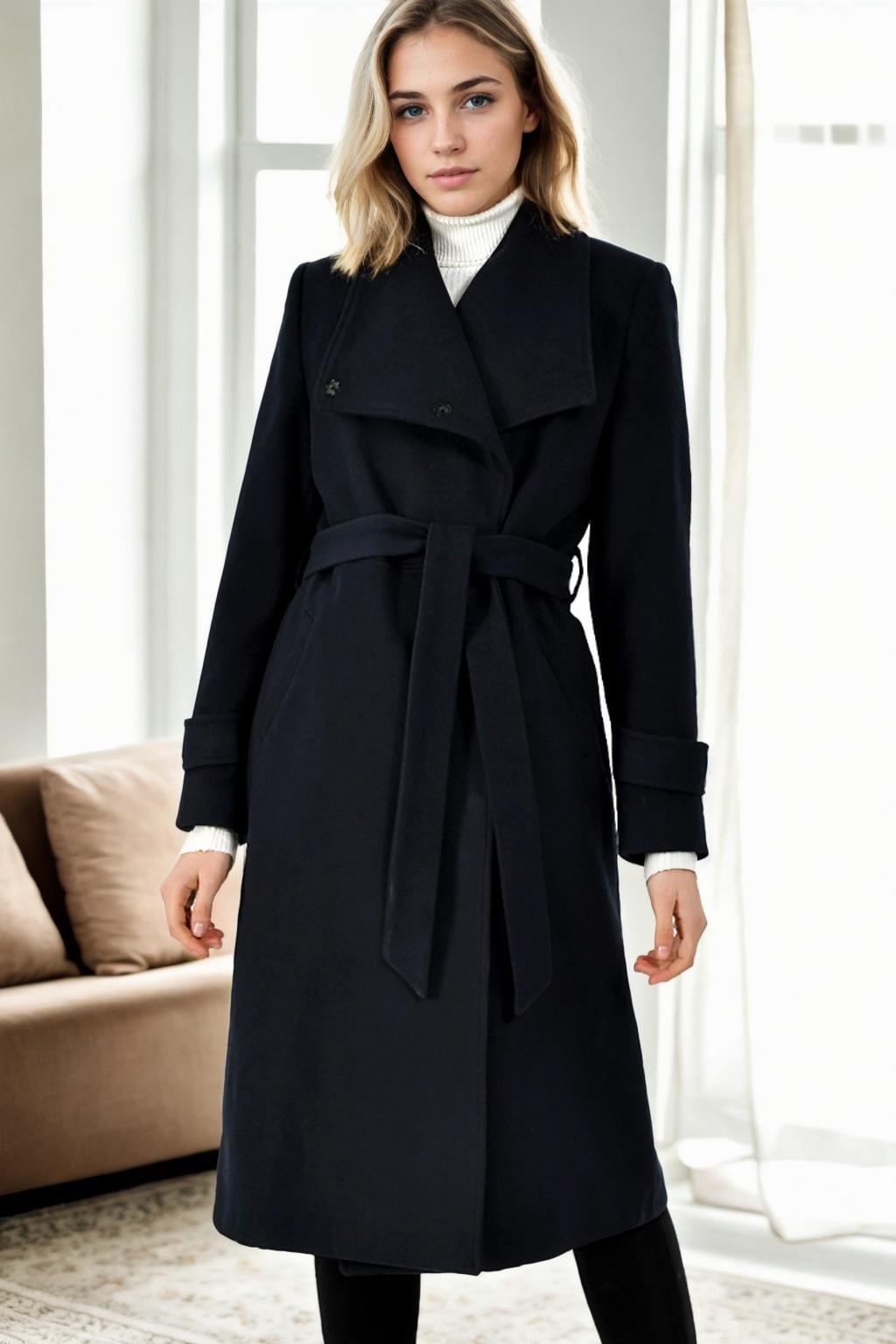 Z9645 DEWBERRY BAYAN PALTO-LACİVERT