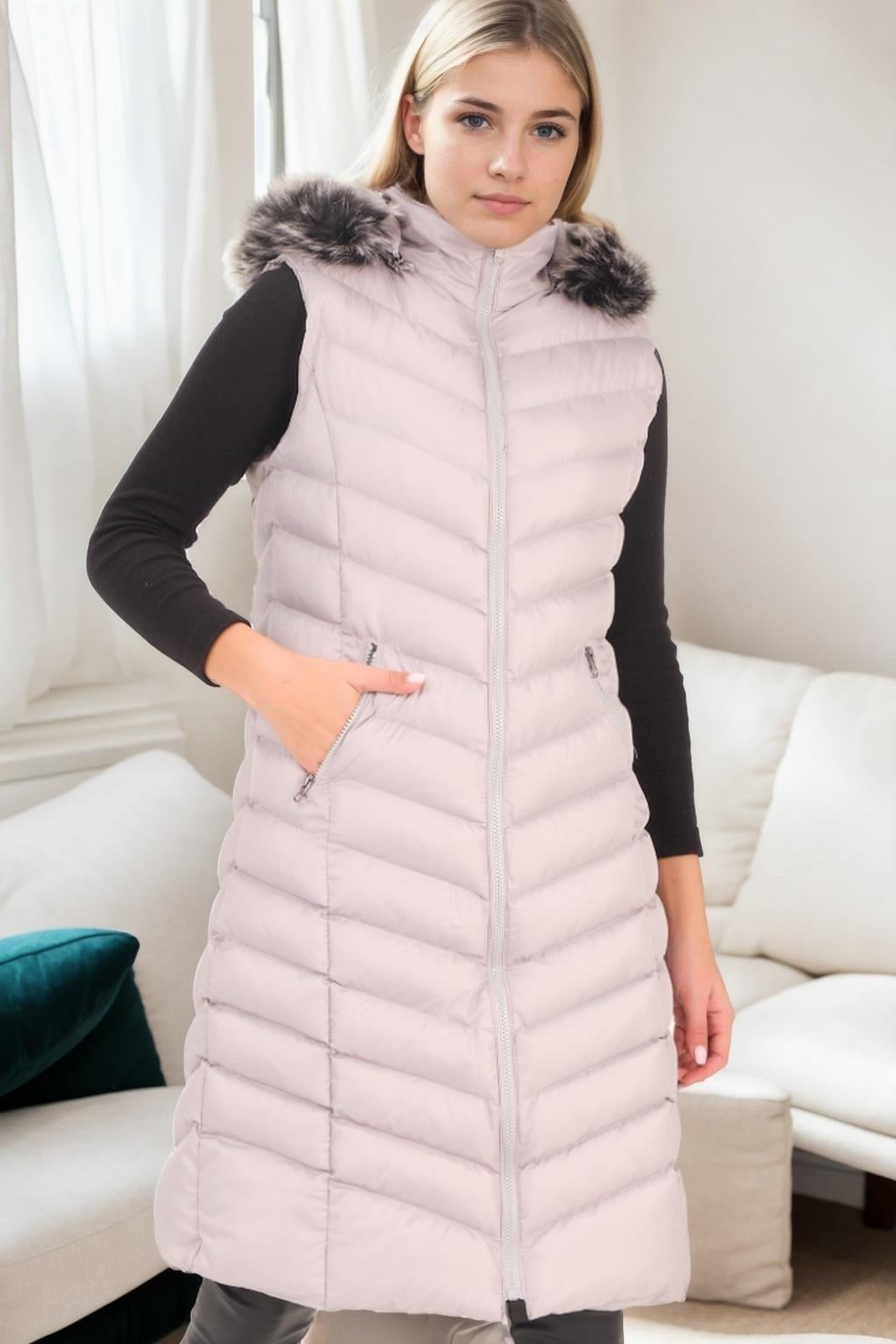 Z9684 DEWBERRY BAYAN YELEK-AÇIK GRİ