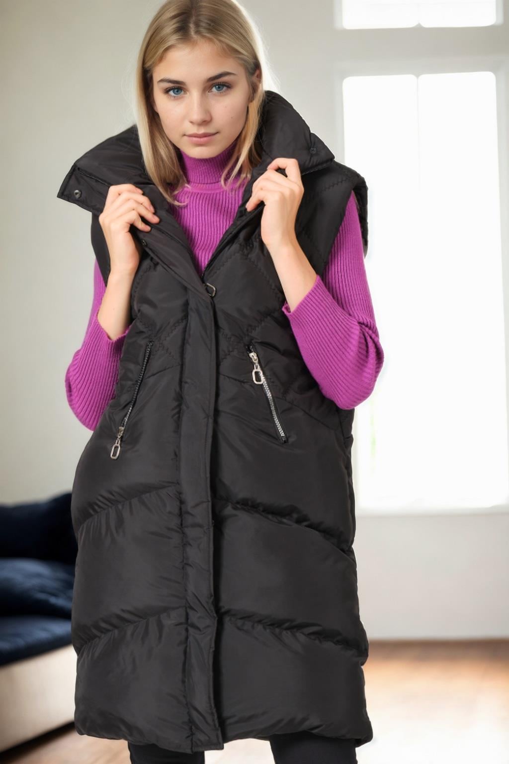 Z9743 DEWBERRY BAYAN YELEK-SİYAH