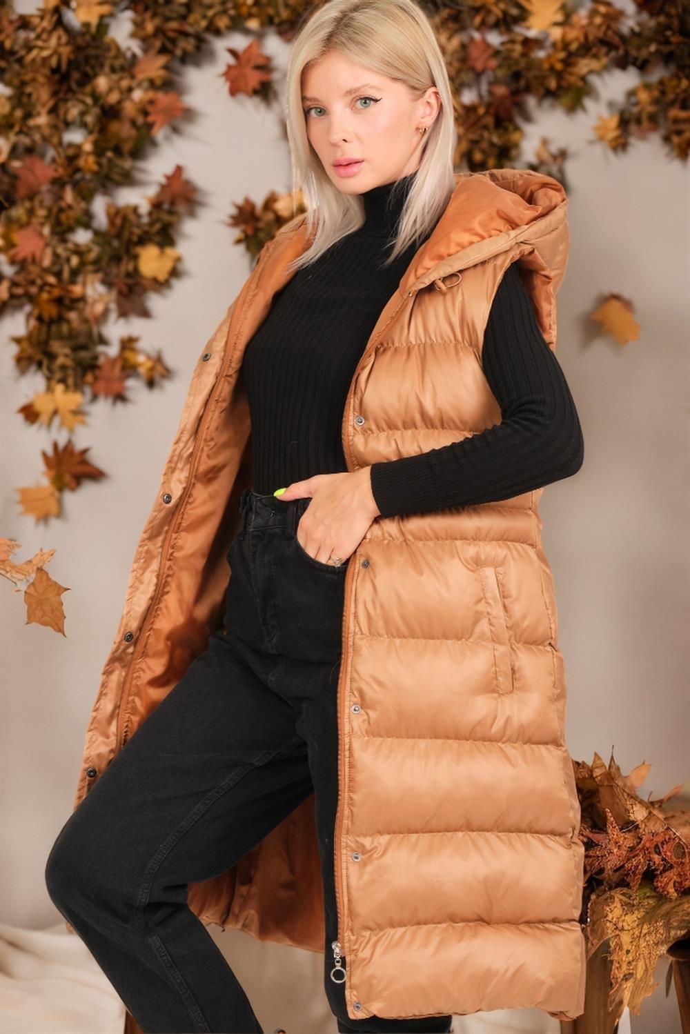 Z9757 DEWBERRY BAYAN YELEK-CAMEL