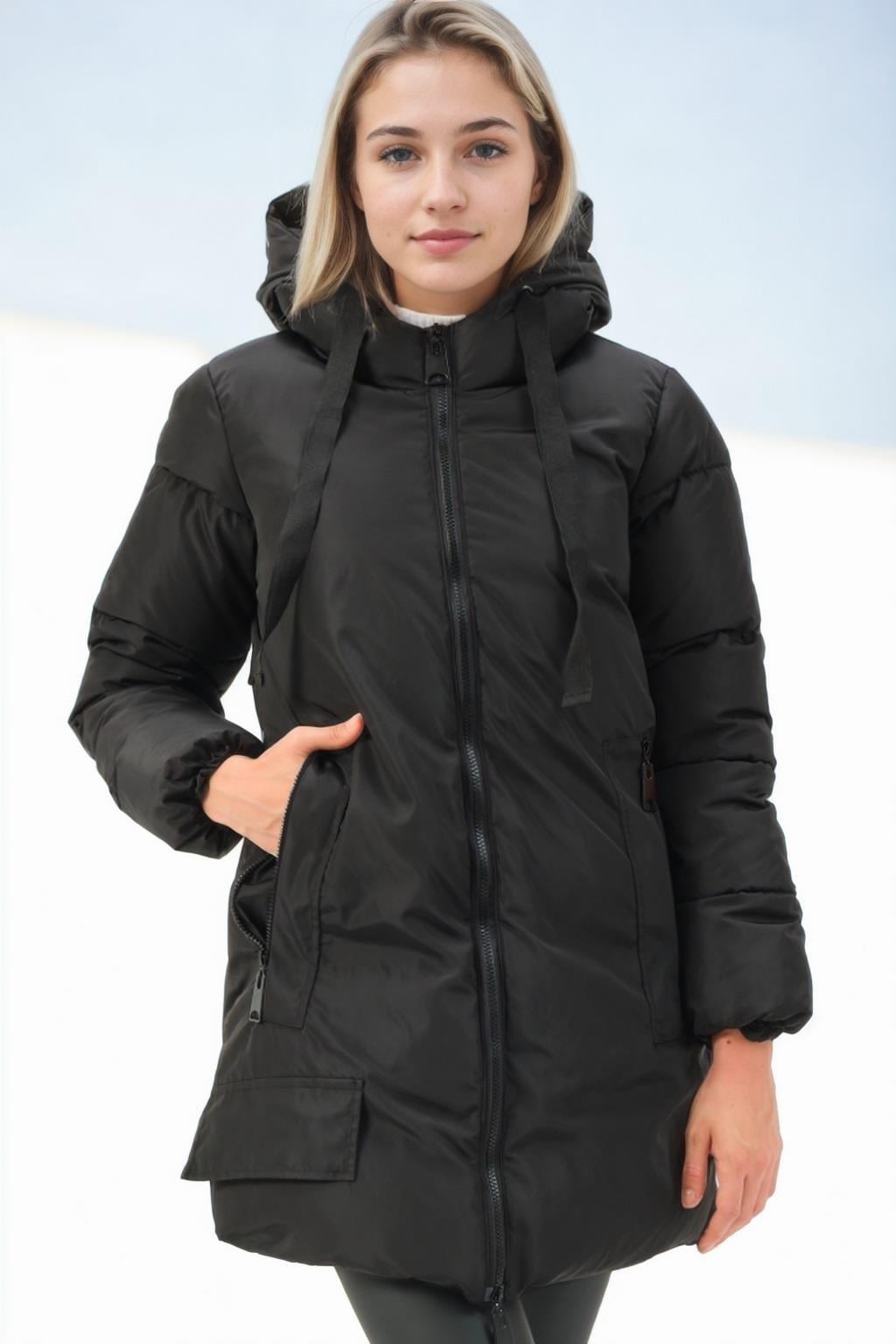 Z9773 DEWBERRY BAYAN KABAN-SİYAH
