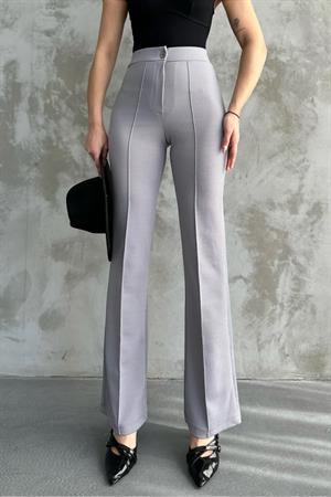 80272 Dewbery High Waist Slim Fit Wide Leg Pants-GRİ