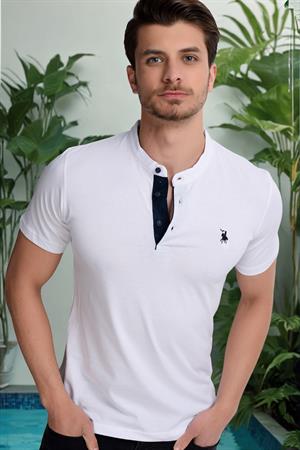 T8560 DEWBERRY T-SHIRT-AÇIK BEYAZ