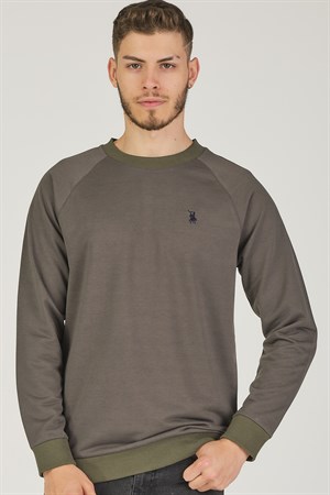 V4003 DEWBERRY REGLAN KOL ERKEK SWEATSHIRT-HAKİ