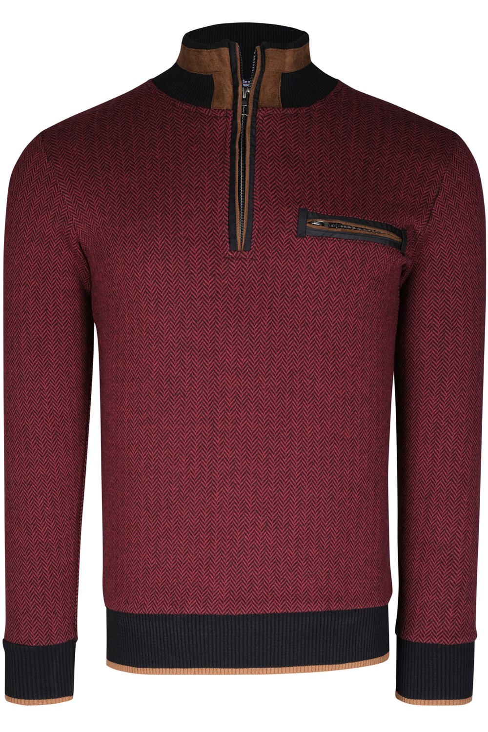 1039 DEWBERRY ERKEK SWEATSHIRT-AÇIK DESENLİ BORDO