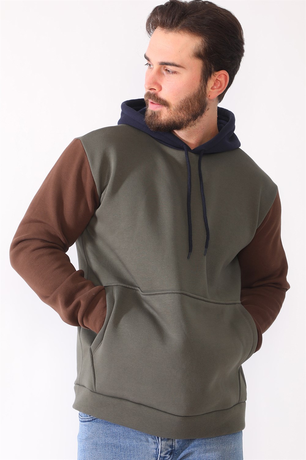 1040 DEWBERRY ERKEK SWEATSHIRT-HAKİ