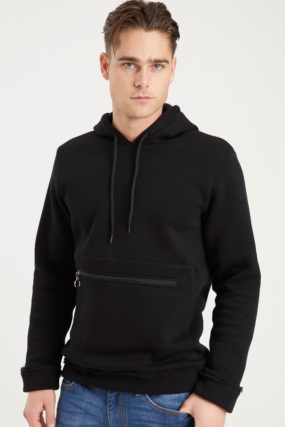 1043 DEWBERRY ERKEK SWEATSHIRT-SİYAH