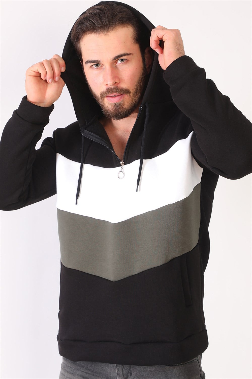 1044 DEWBERRY ERKEK SWEATSHIRT-SİYAH