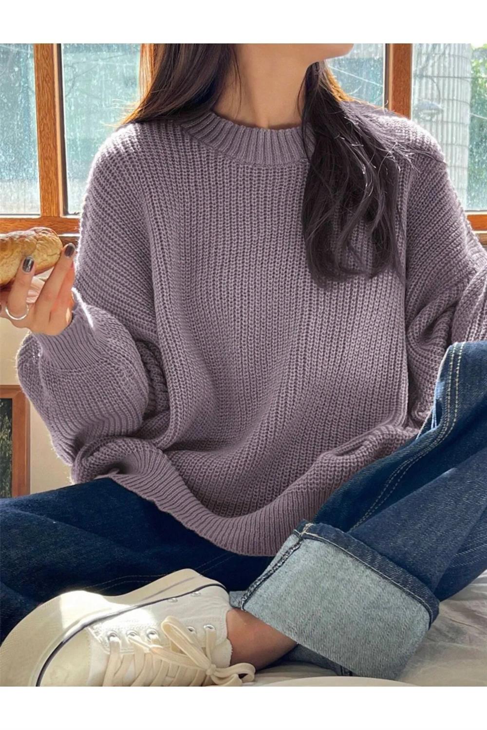 13242 Dewberry Oversize Women Sweater-LİLA