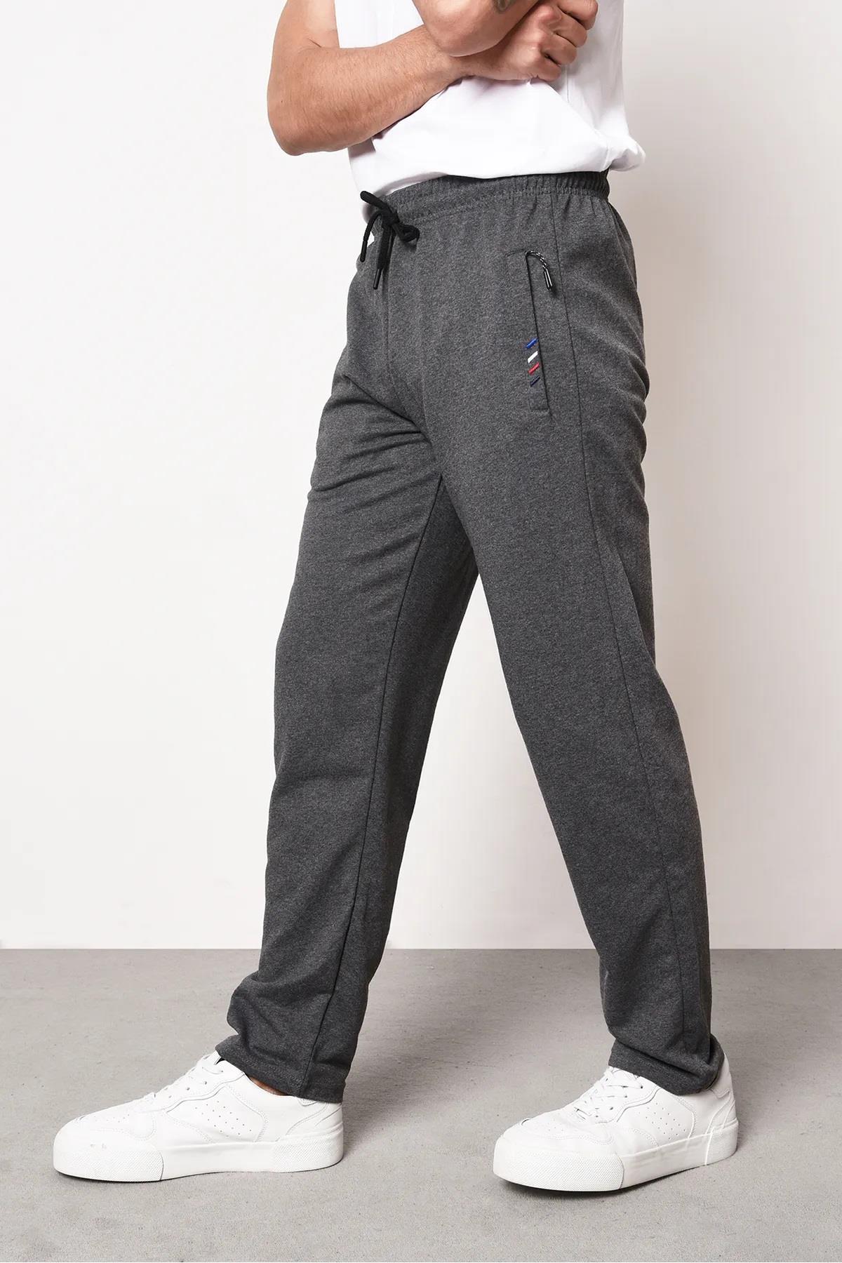 15740 Dewberry Zipper Pocket Embroidery Detailed Sweatpants-ANTRASİT