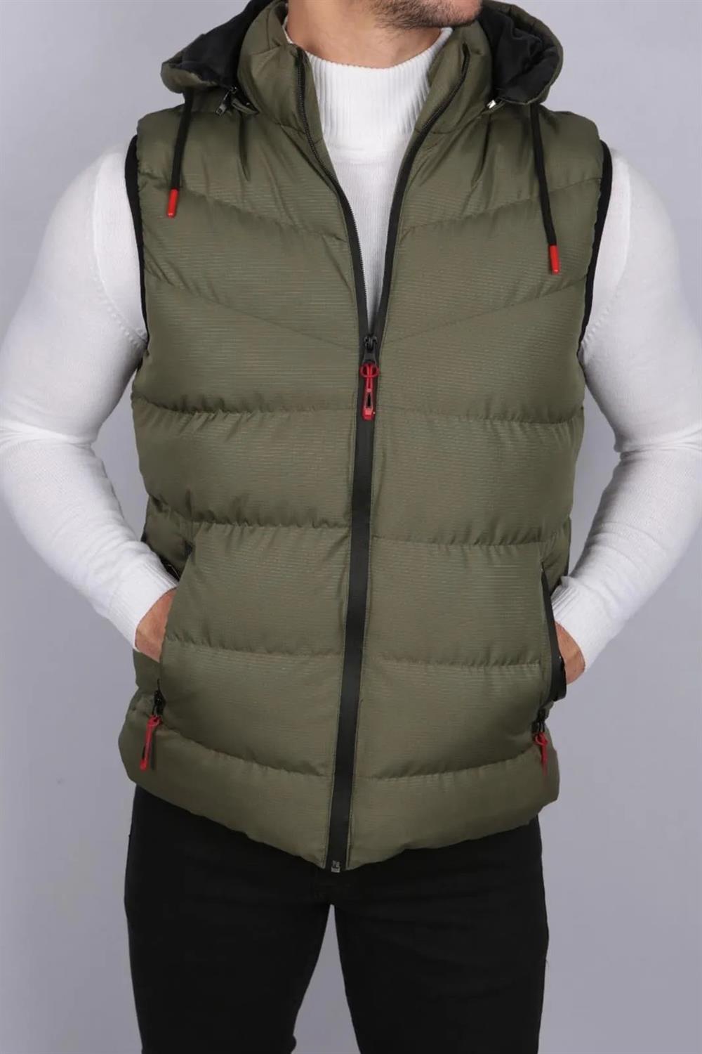 16683 Dewberry Hooded Mens Vest-HAKİ
