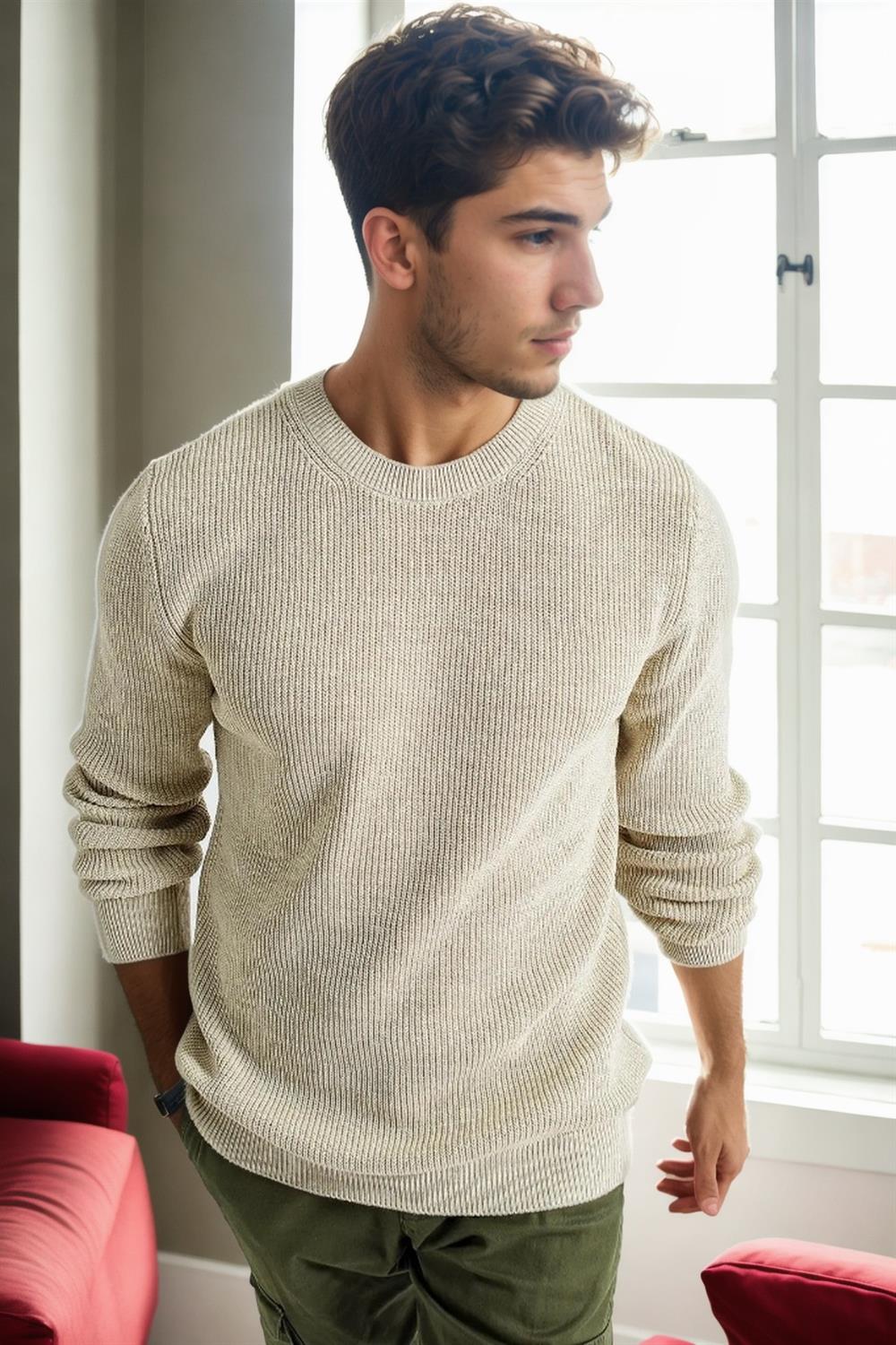 18369 Dewberry Knitwear Mens Sweater-BEJ