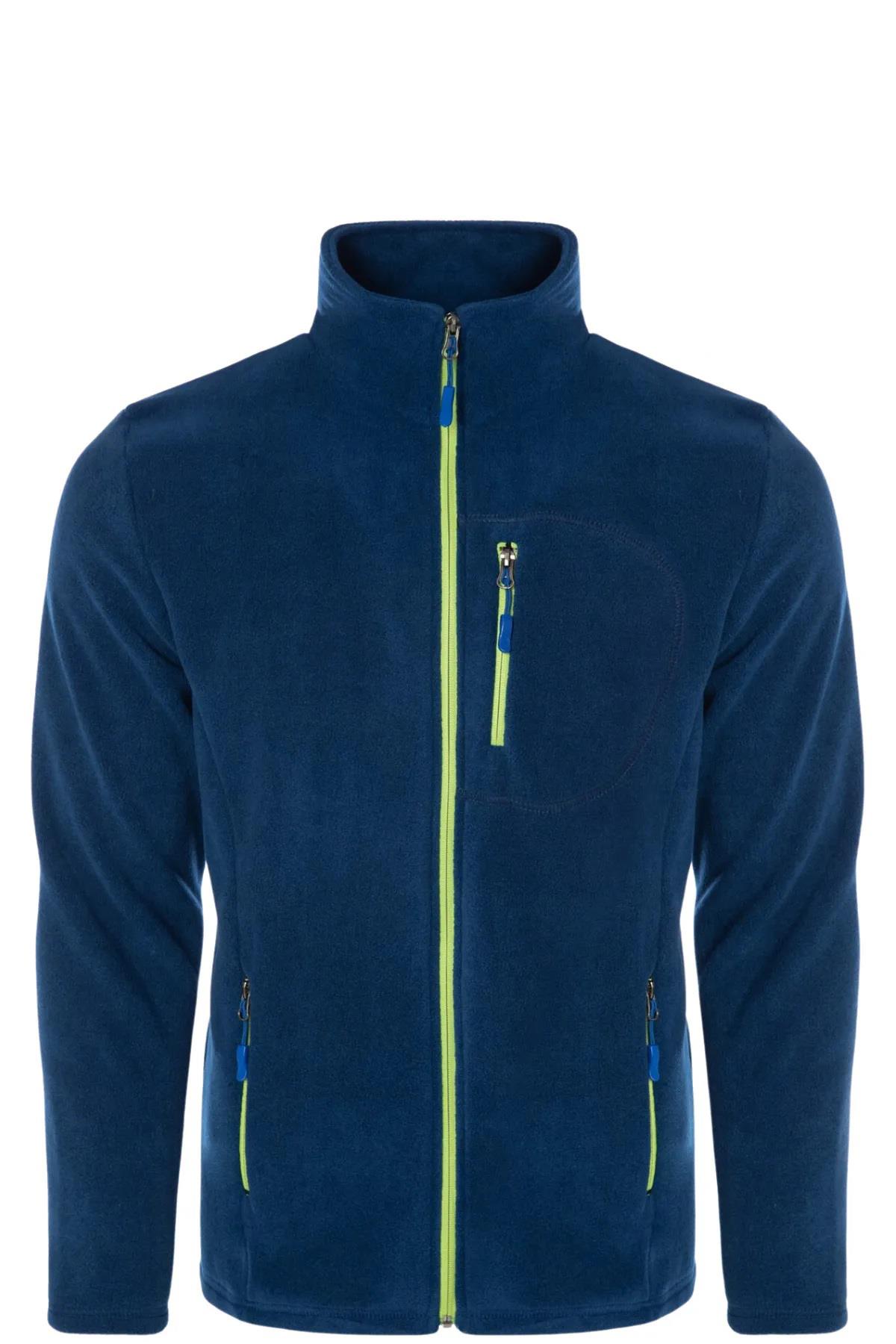 24601 Dewberry 5 Pocket Outdoor Full Zipper Fleece Jacket-İNDİGO-2