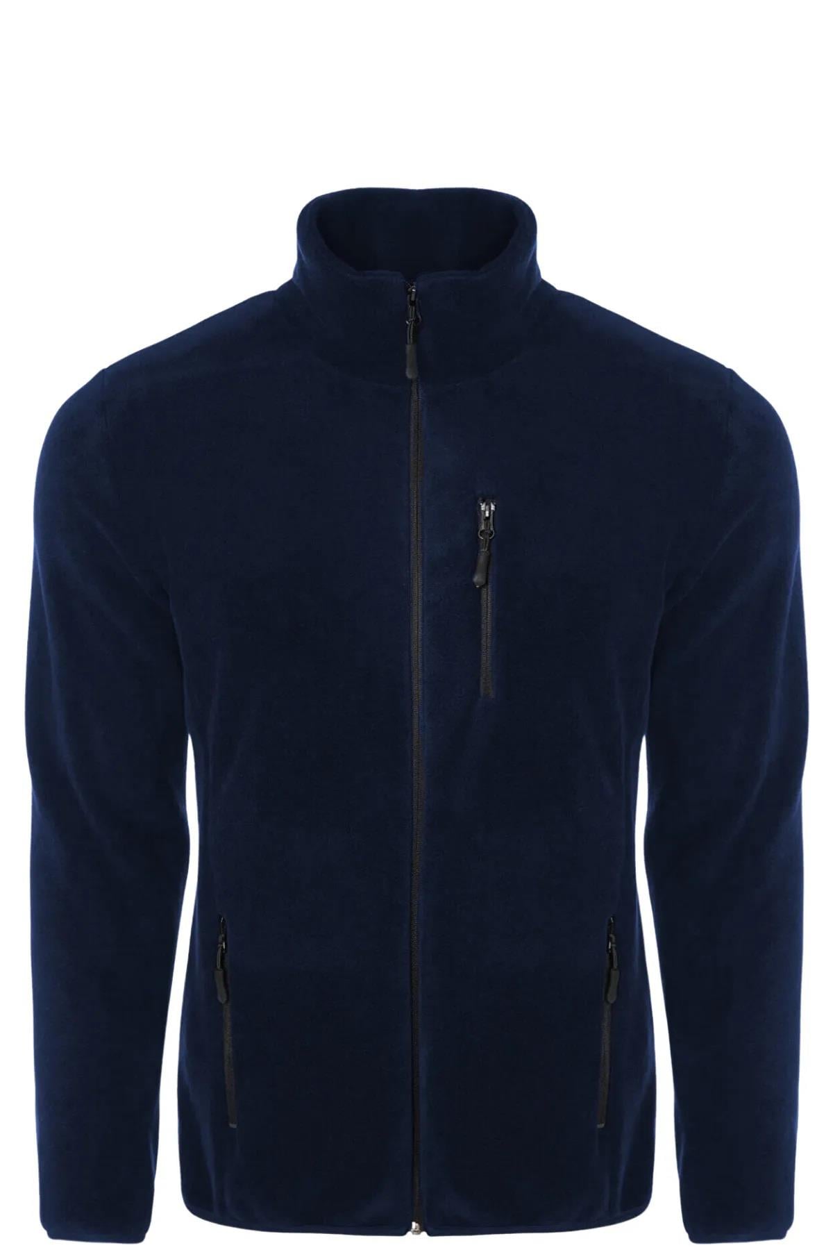 24601 Dewberry 5 Pocket Outdoor Full Zipper Fleece Jacket-LACİVERT