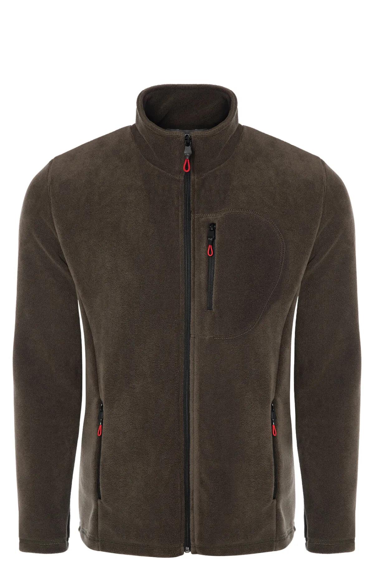 24601 Dewberry 5 Pocket Outdoor Full Zipper Fleece Jacket-KOYU HAKİ-2