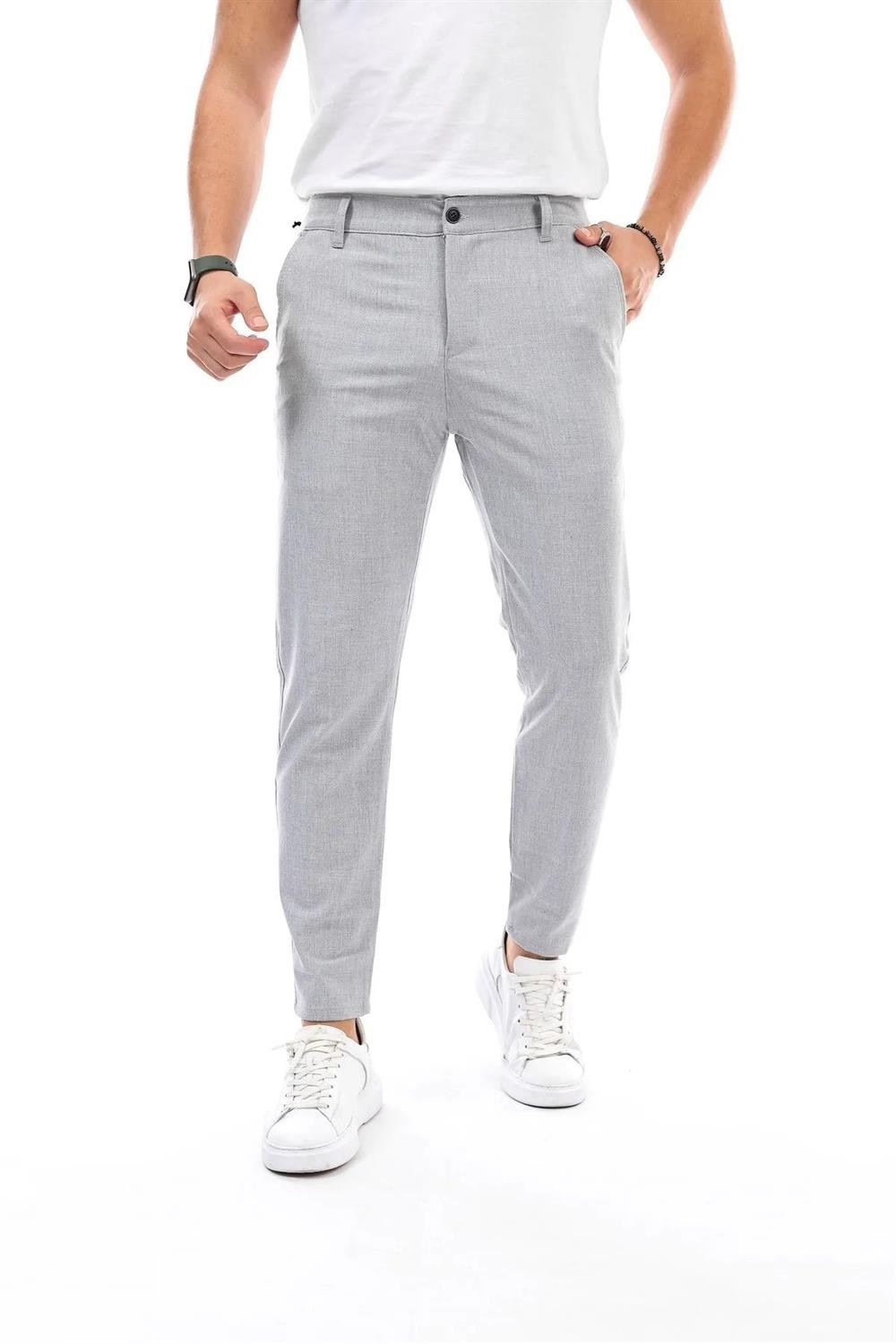 34895 Dewberry Ids Lycra Mens Trousers-AÇIK GRİ