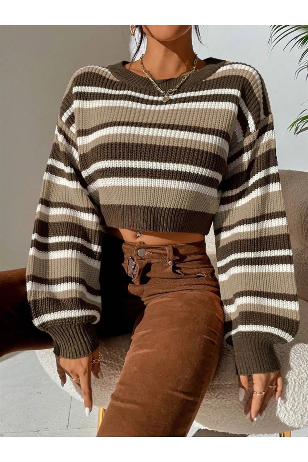 46157 Dewberry Knit Crop Womens Sweater-VİZON