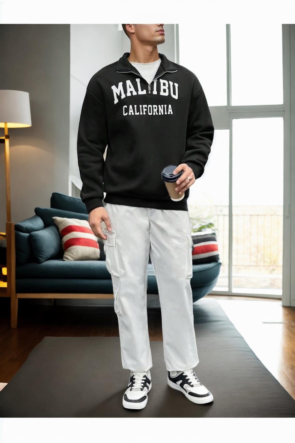 47695 Dewberry Mens Sweatshirt-SİYAH