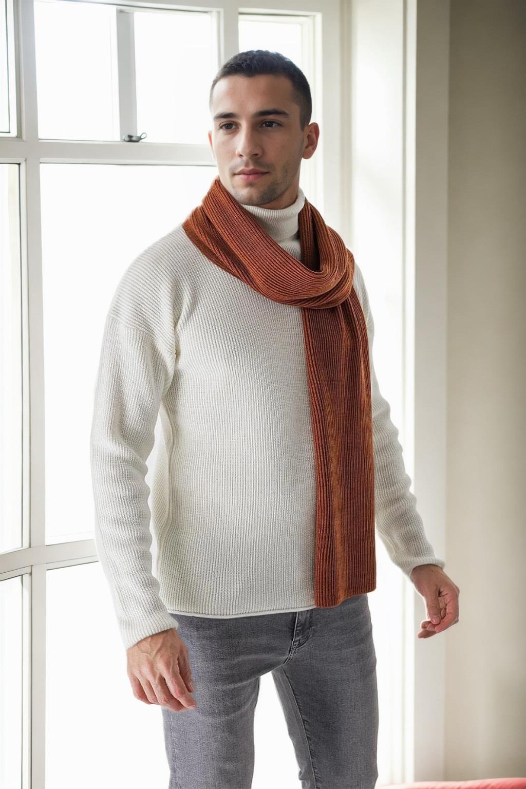 49766 Dewberry Knitted Mens Scarf-TARÇIN