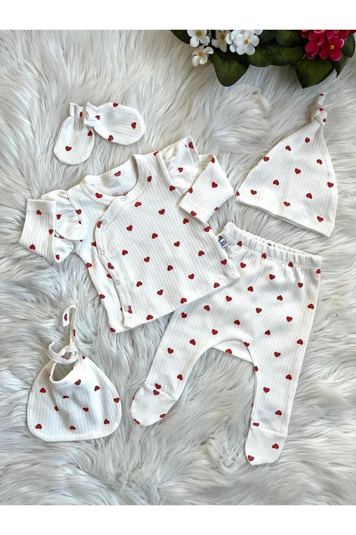 50334 Dewberry Newborn Unisex Baby Hospital Discharge Set-BEYAZ