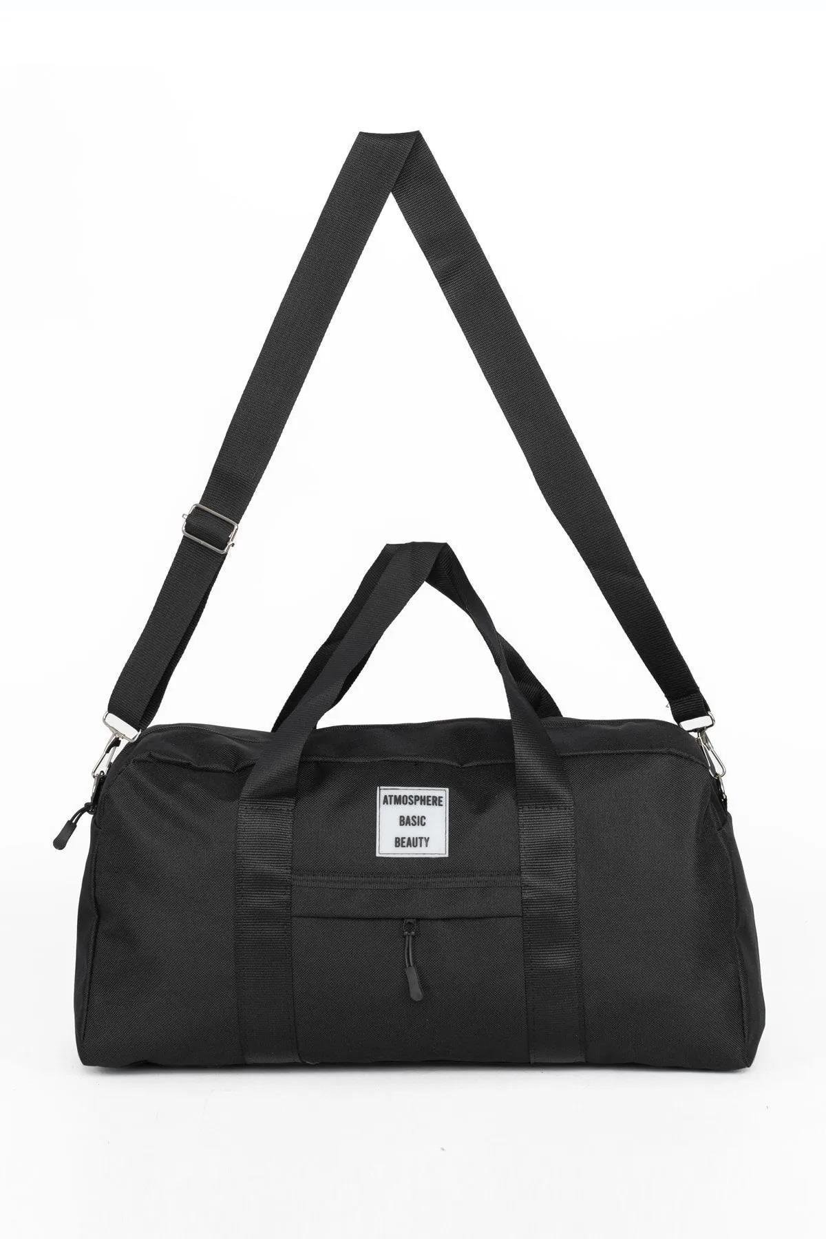 59458 Dewberry Unisex Front Pocket Long Strap Sports Bag-SİYAH