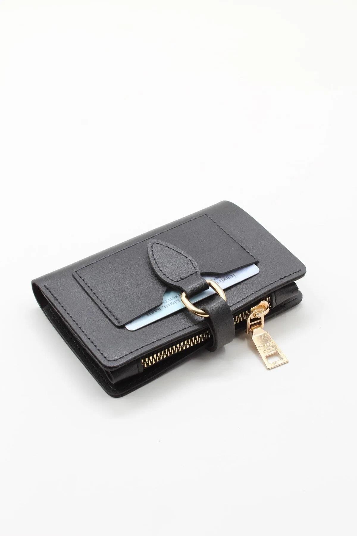 59700 Dewberry Ladies Wallet with Buckle-SİYAH