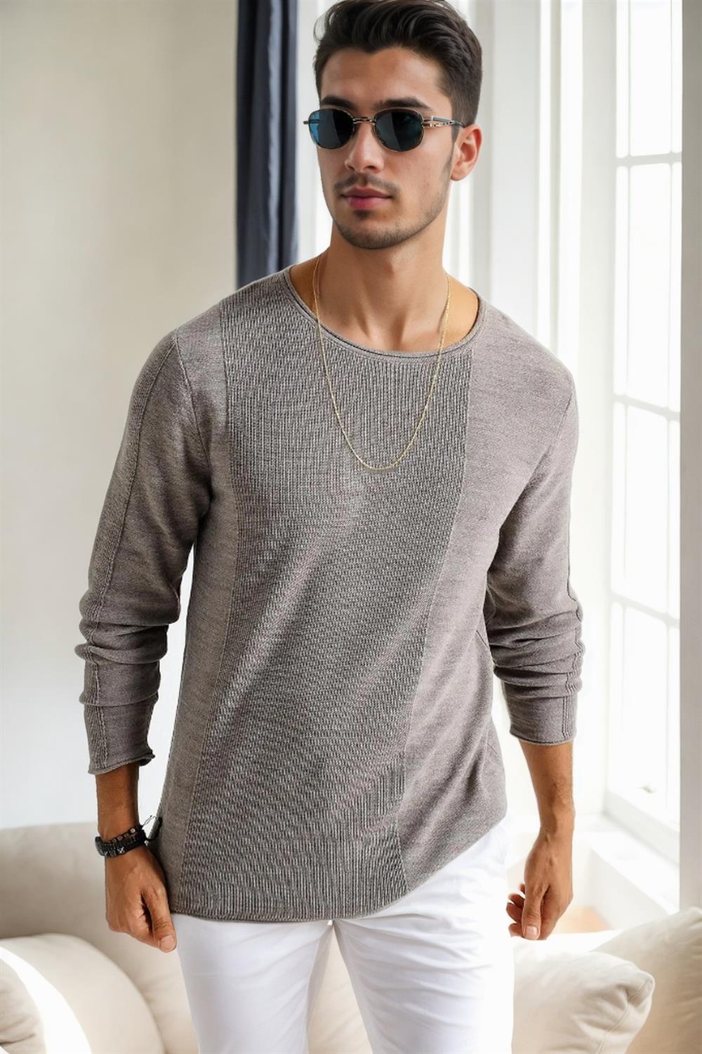 60226 Dewberry Knitwear Menswear Sweater-VİZON