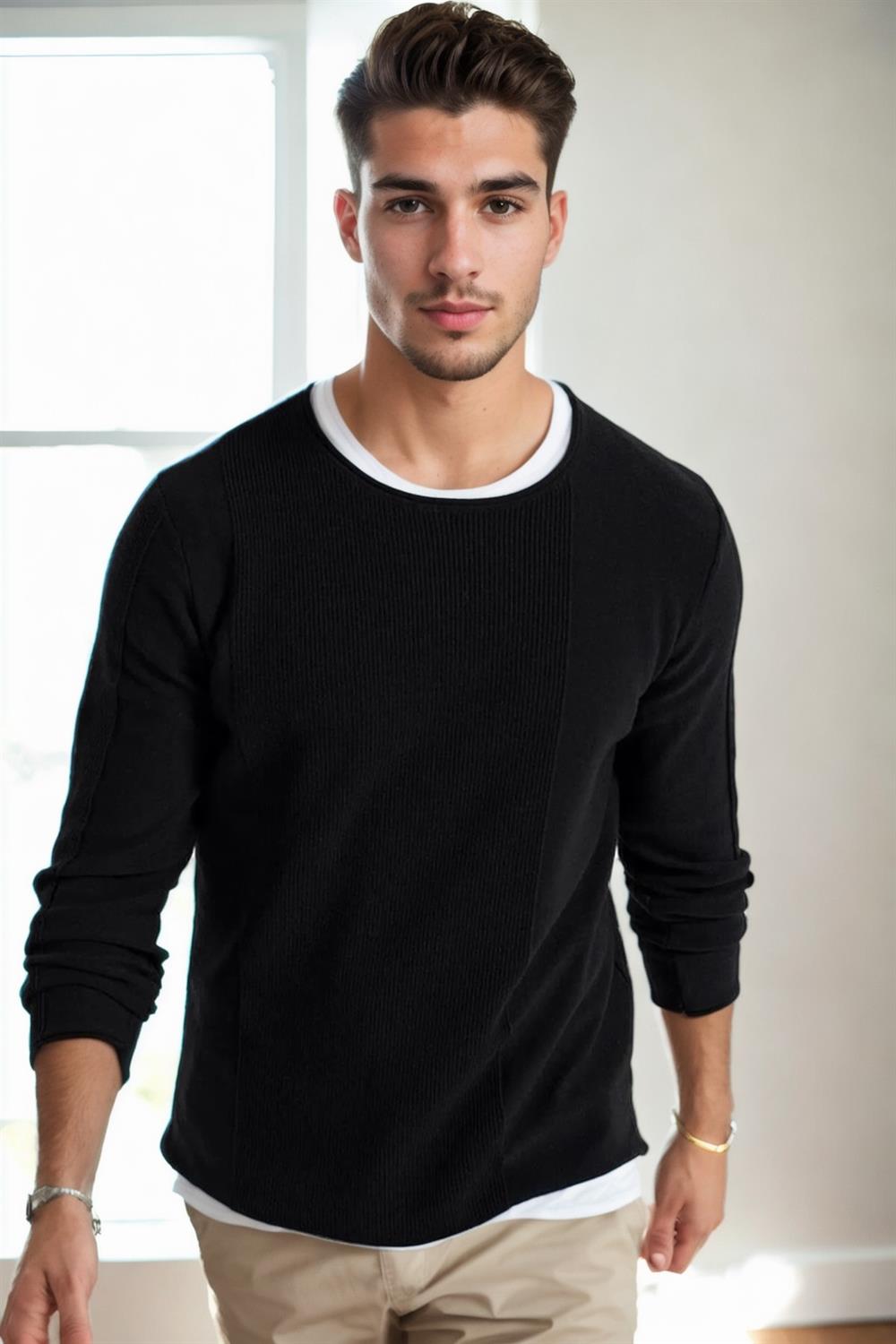 60226 Dewberry Knitwear Menswear Sweater-SİYAH