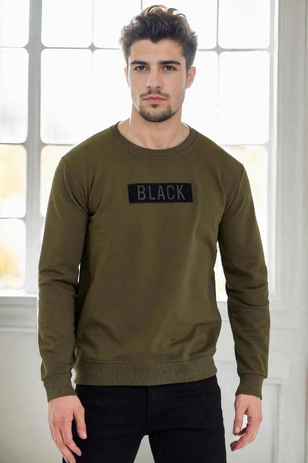 60865 Dewberry 3d Printed Mens Winter Sweatshirt-HAKİ