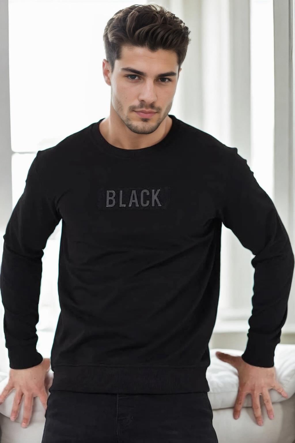 60865 Dewberry 3d Printed Mens Winter Sweatshirt-SİYAH