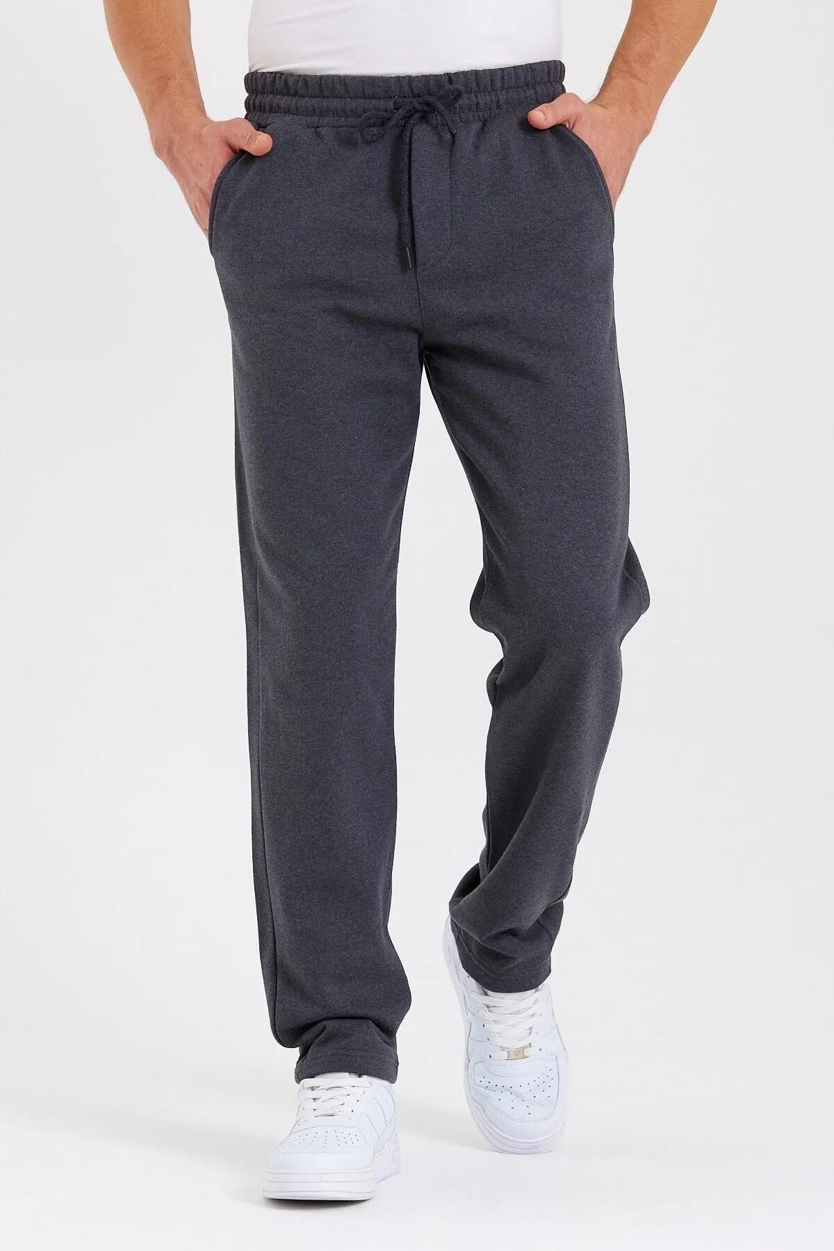 62819 Dewberry Straight Leg Back Pocket Detailed Sweatpants-ANTRASİT