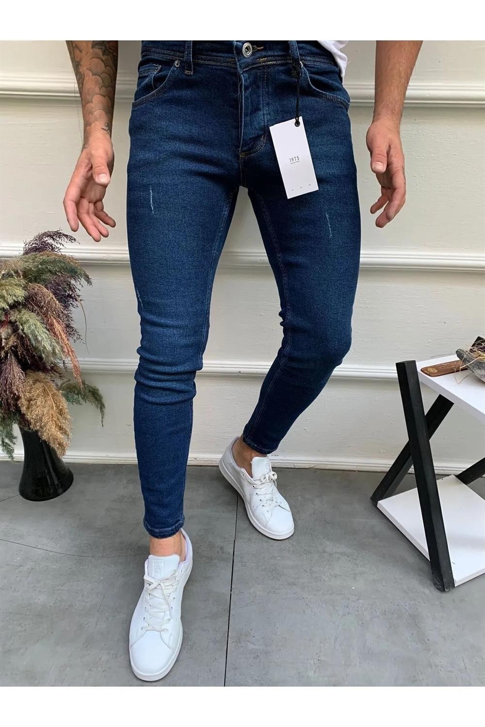 64205 Dewberry Skinny Fit Mens Trousers-MAVİ