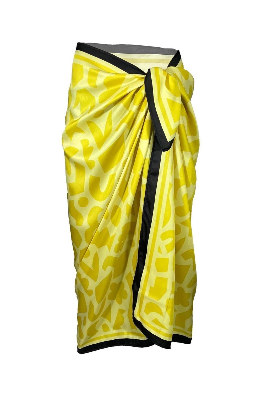 71058 Dewberry Patterned Shiny Fabric Women Pareo-SARI