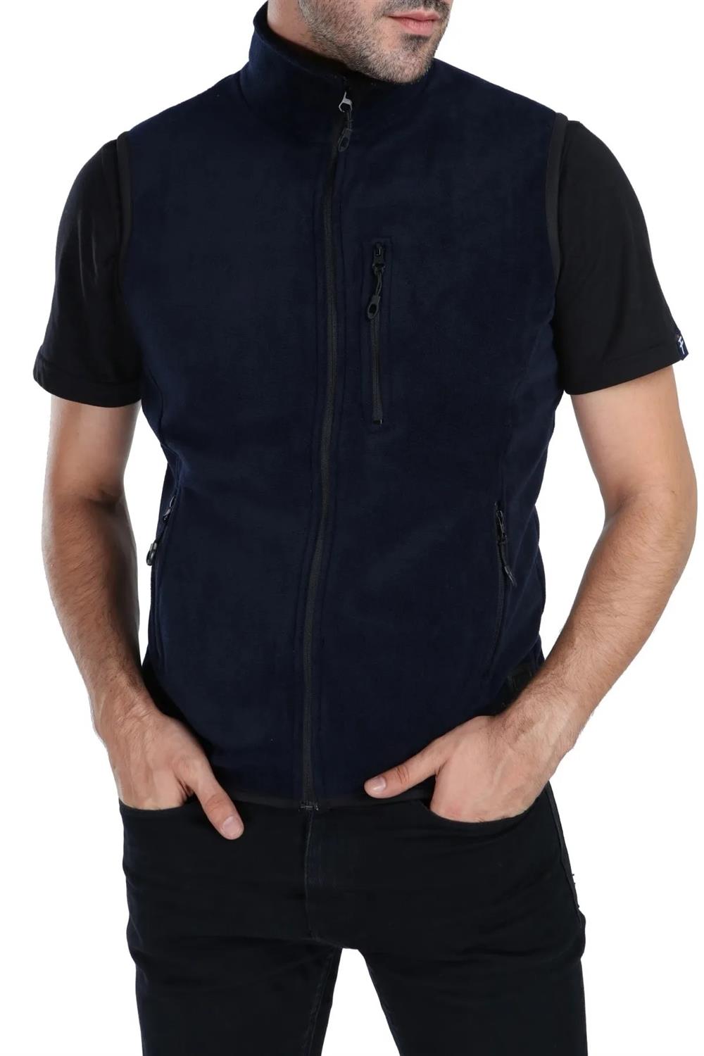 79233 Dewberry Ghsy Multi-Pocket Fleece Mens Vest-LACİVERT