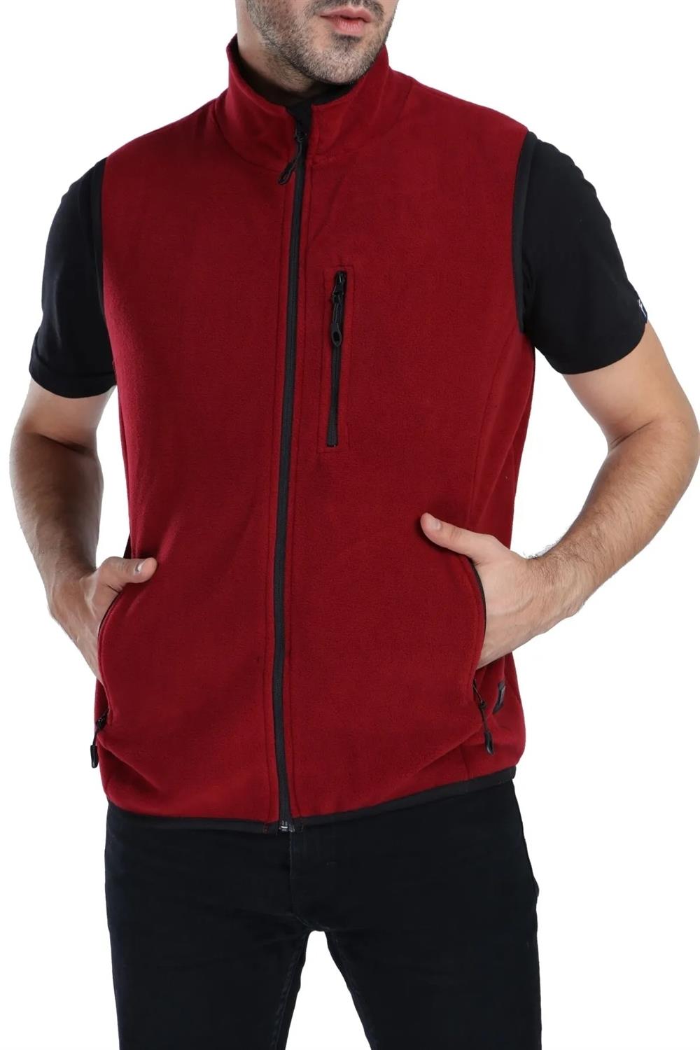 79233 Dewberry Ghsy Multi-Pocket Fleece Mens Vest-BORDO