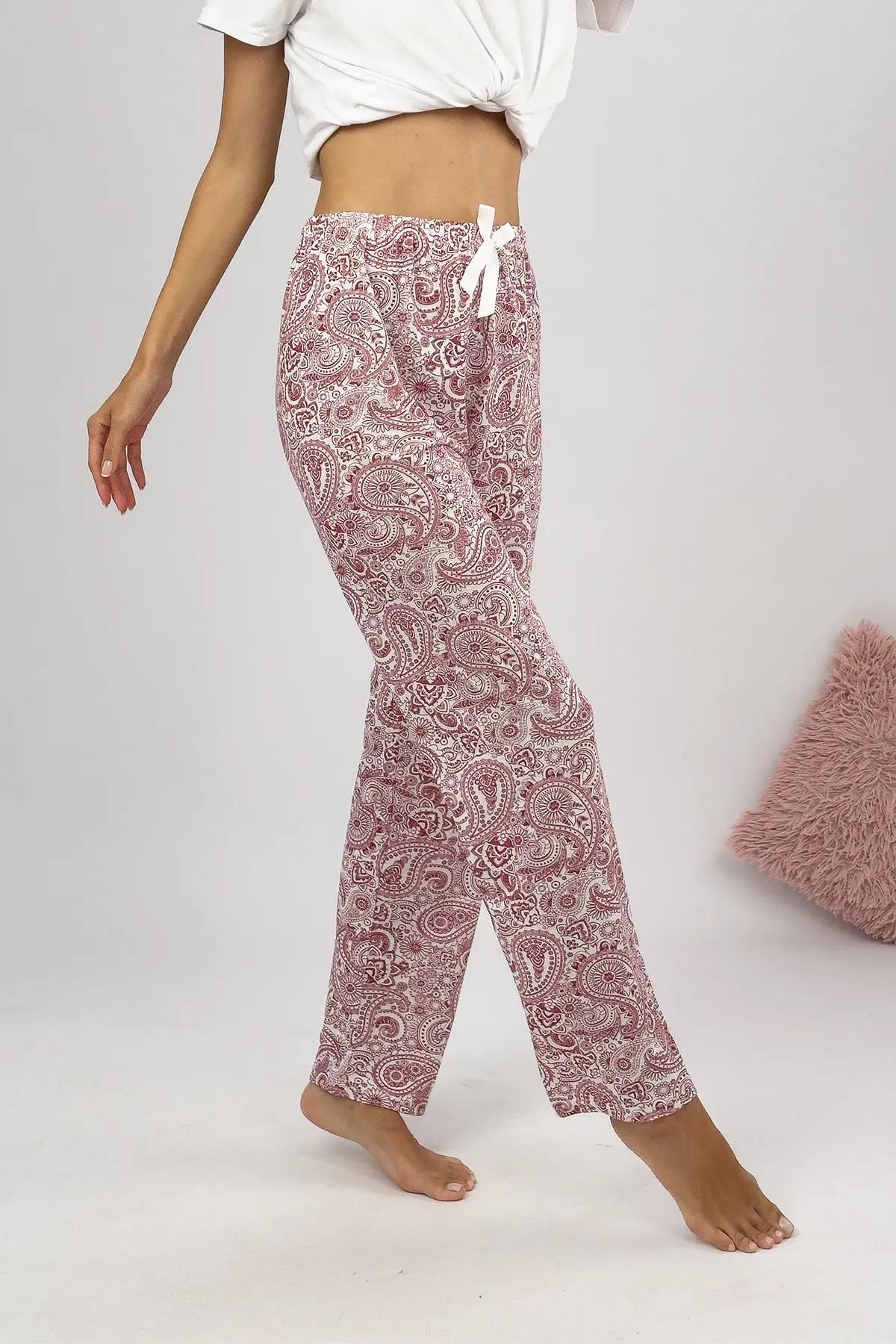 80156 Dewberry Women Pyjama Bottom-BORDO