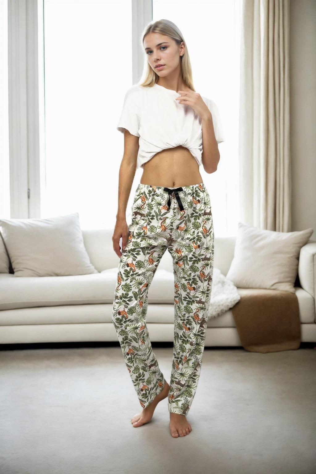 80156 Dewberry Women Pyjama Bottom-YEŞİL