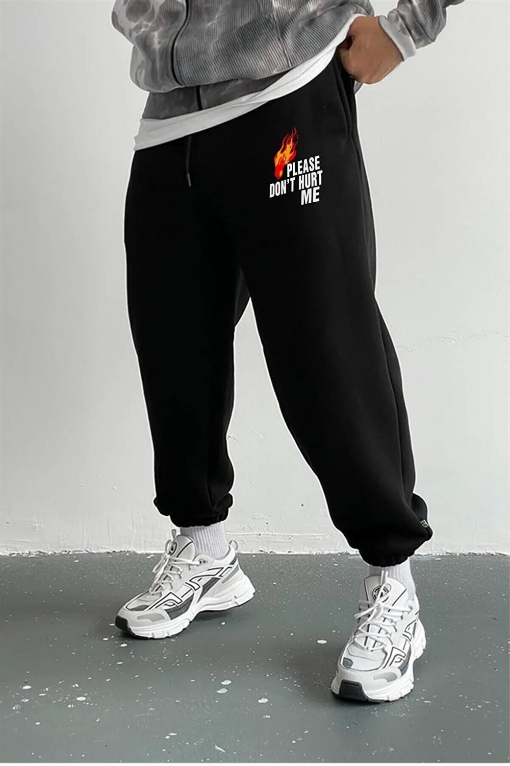 84184 Dewberry 3 Thread Mens Sweatpants-SİYAH-1