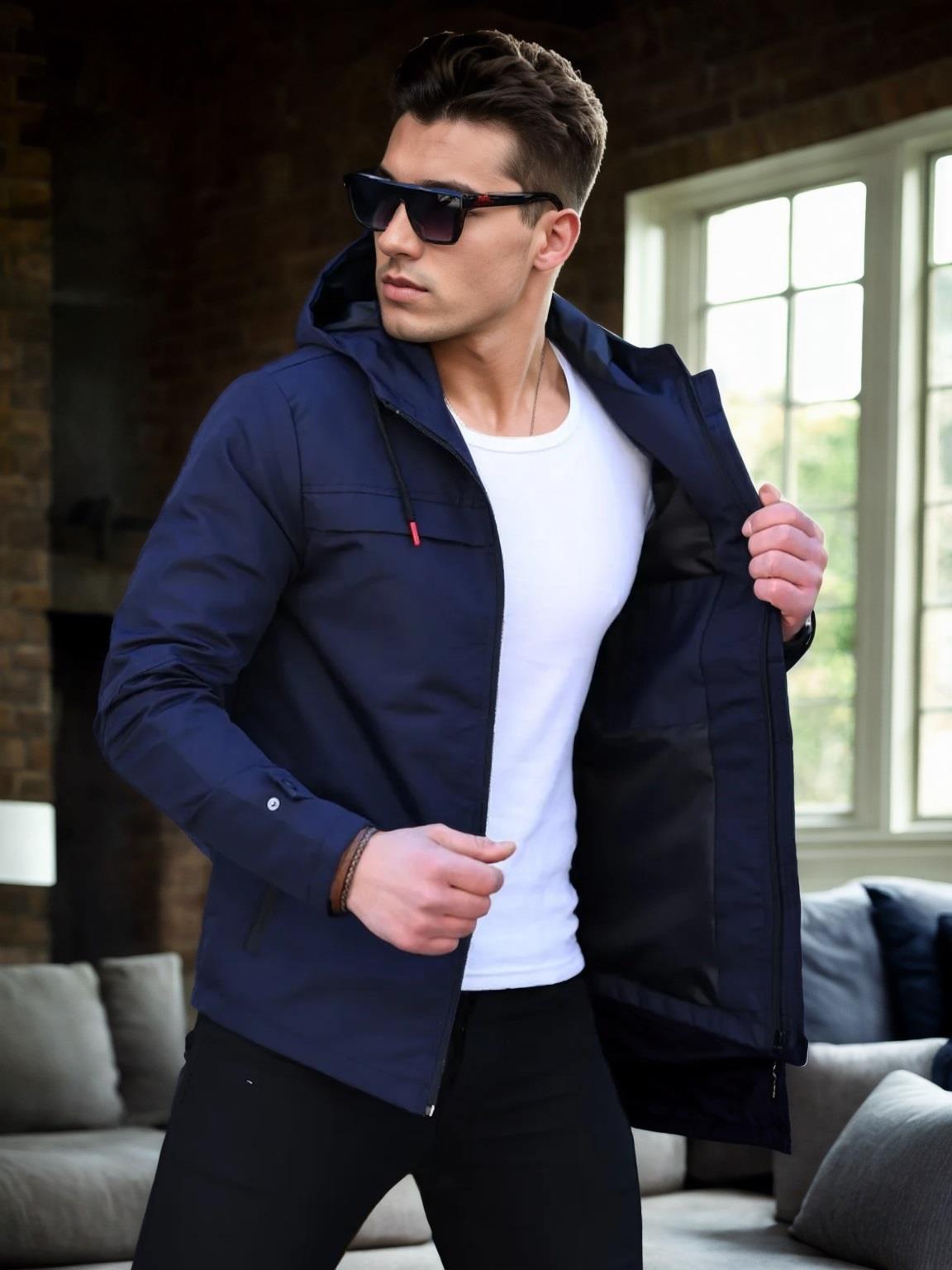 86622 Dewberry Hooded Mens Seasonal Jacket-LACİVERT