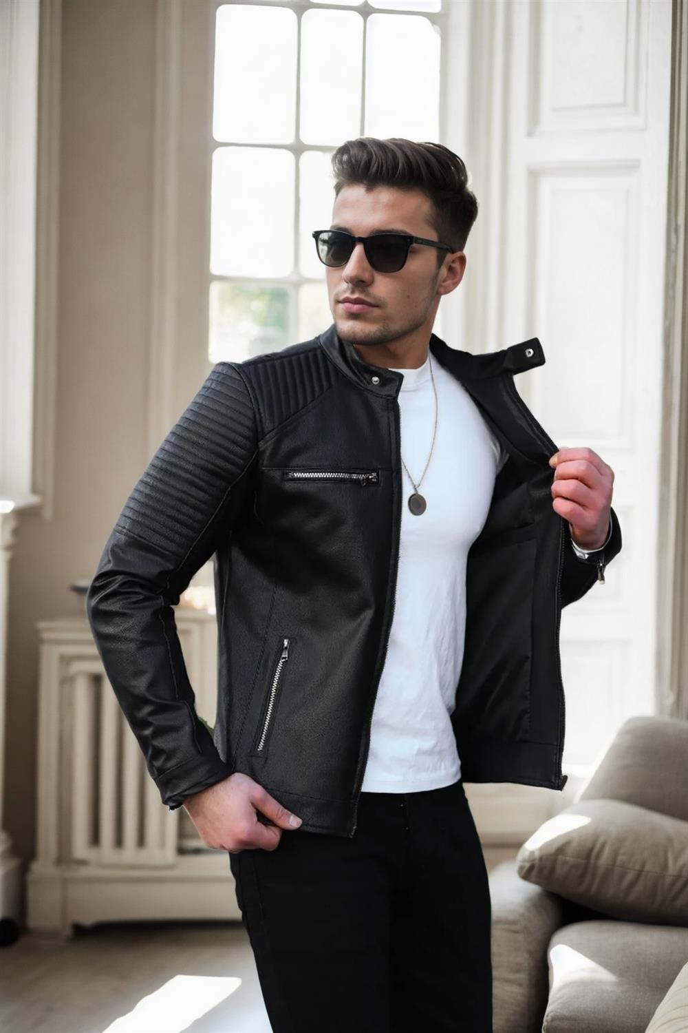 91591 Dewberry Mens Jacket-SİYAH
