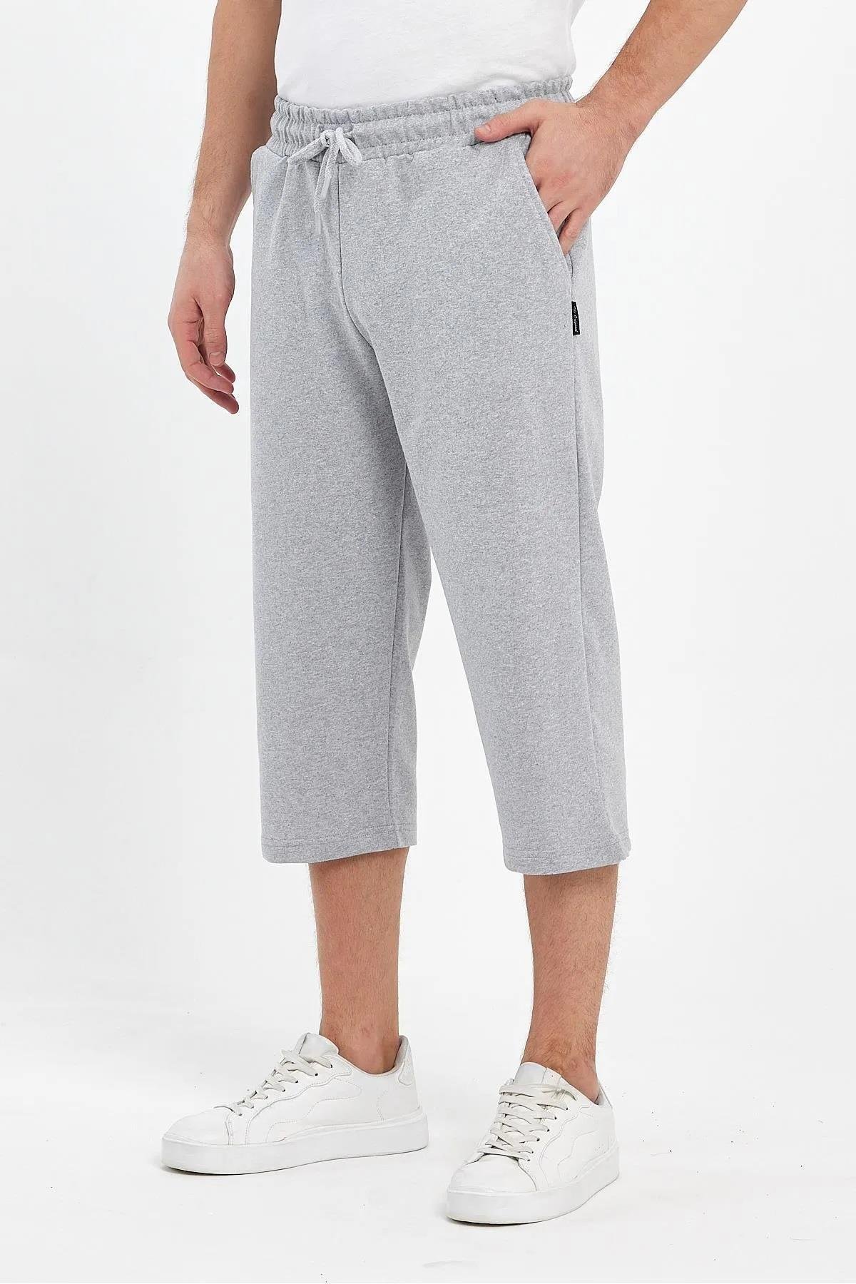 92406 Dewberry Adjustable Elastic Waist Mens Capri-GRİ