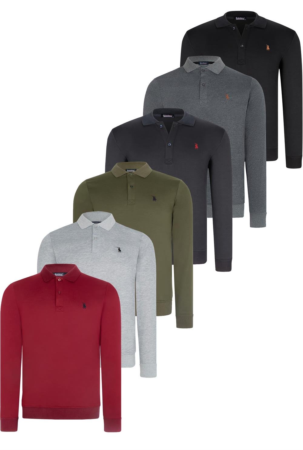 ALTILI SET V4007 DEWBERRY ERKEK SWEATSHIRT-SİYAH-LACİVERT-ANTRASİT-GRİ-BORDO-HAKİ
