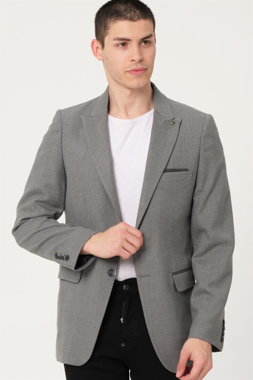 C9058 DEWBERRY ERKEK CEKET-AÇIK GRİ