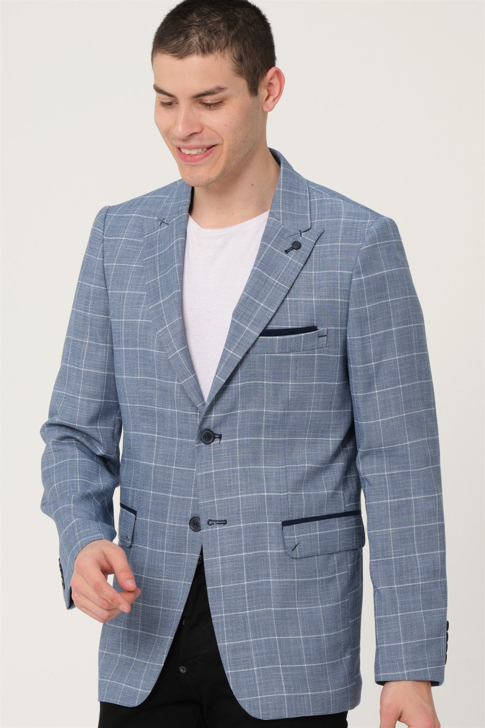 C9058 DEWBERRY ERKEK CEKET-KOYU MAVİ