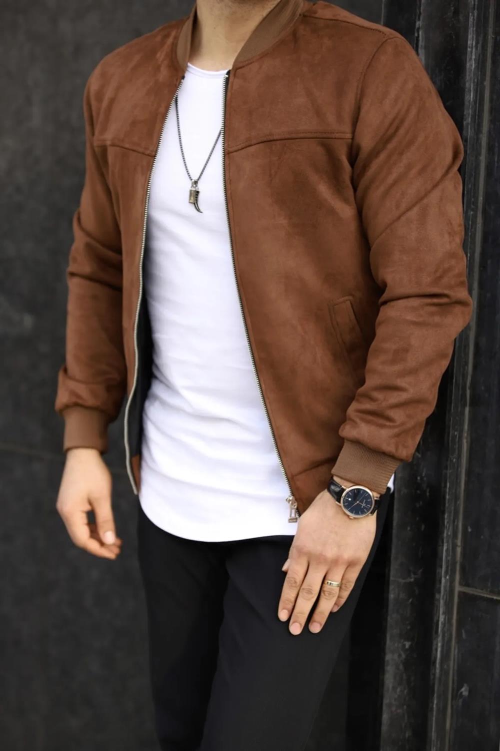 C9291 Dewberry Mens Suede College Jacket-TABA
