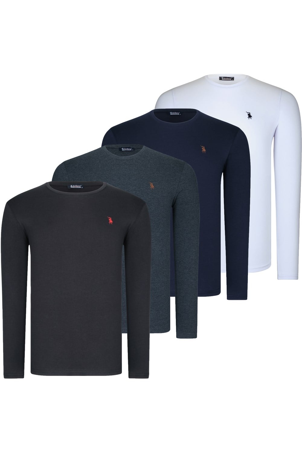 DÖRTLÜ SET T8588 DEWBERRY YUVARLAK YAKA ERKEK SWEATSHIRT-SİYAH-ANTRASİT-LACİVERT-BEYAZ