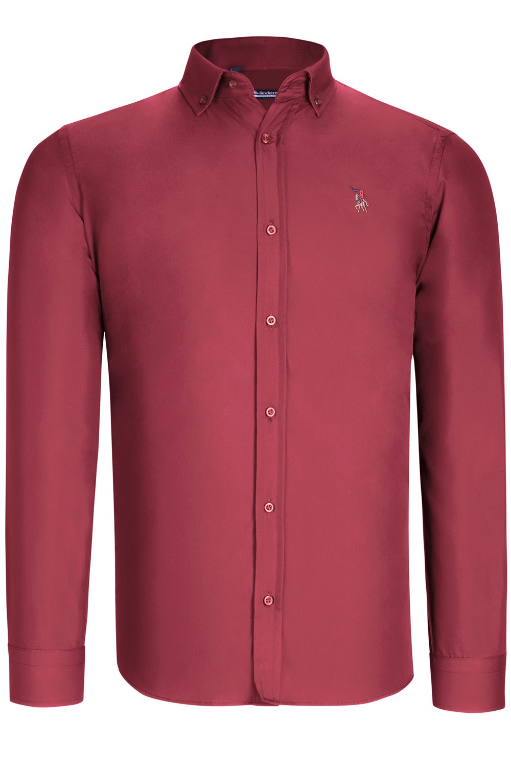 G725 DEWBERRY ERKEK GÖMLEK-DÜZ BORDO