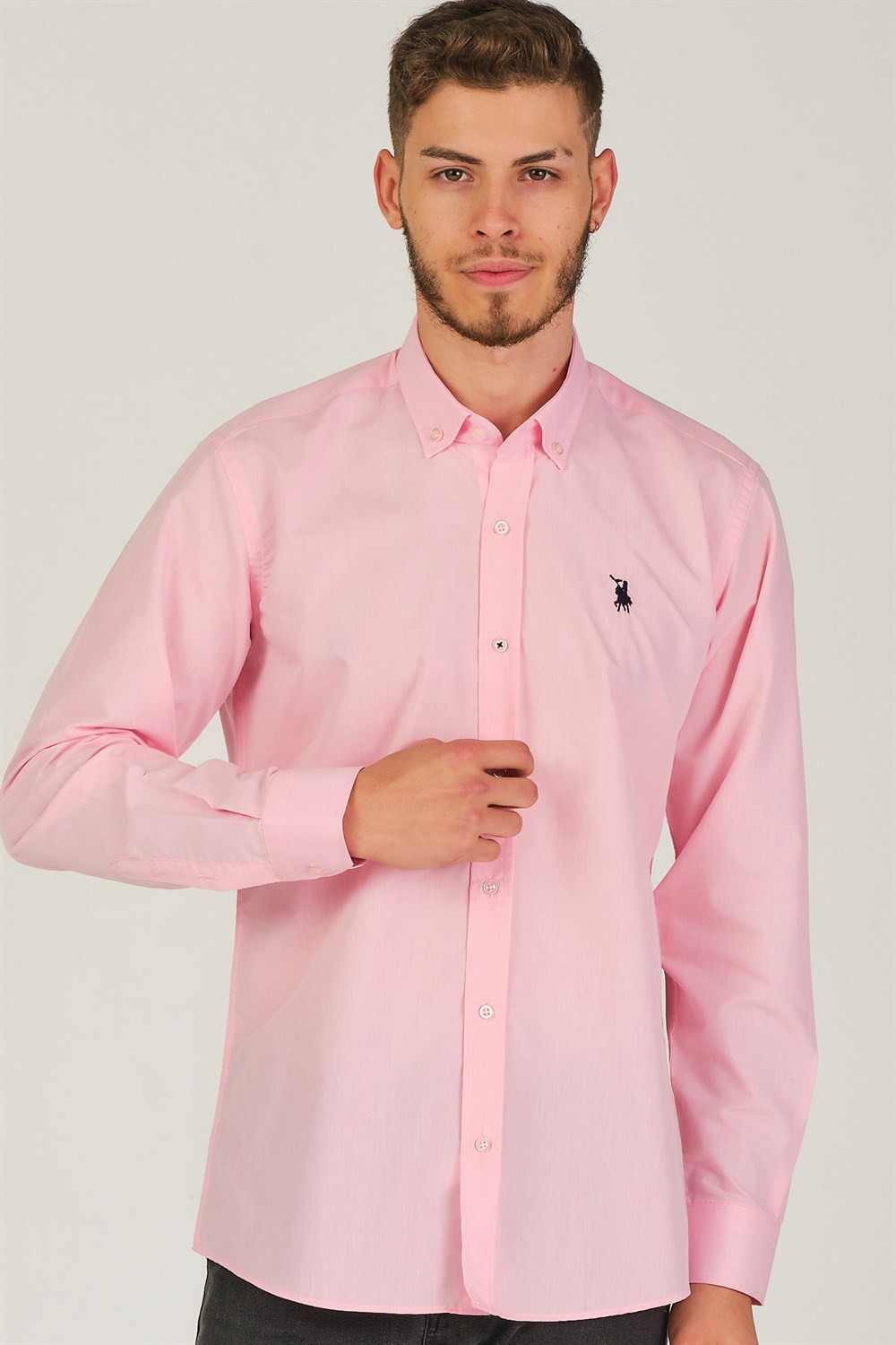 G725 DEWBERRY ERKEK GÖMLEK-KOYU PEMBE
