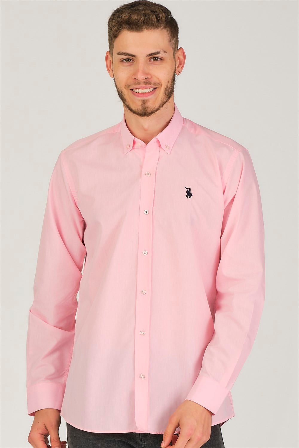 G725 DEWBERRY ERKEK GÖMLEK-PEMBE