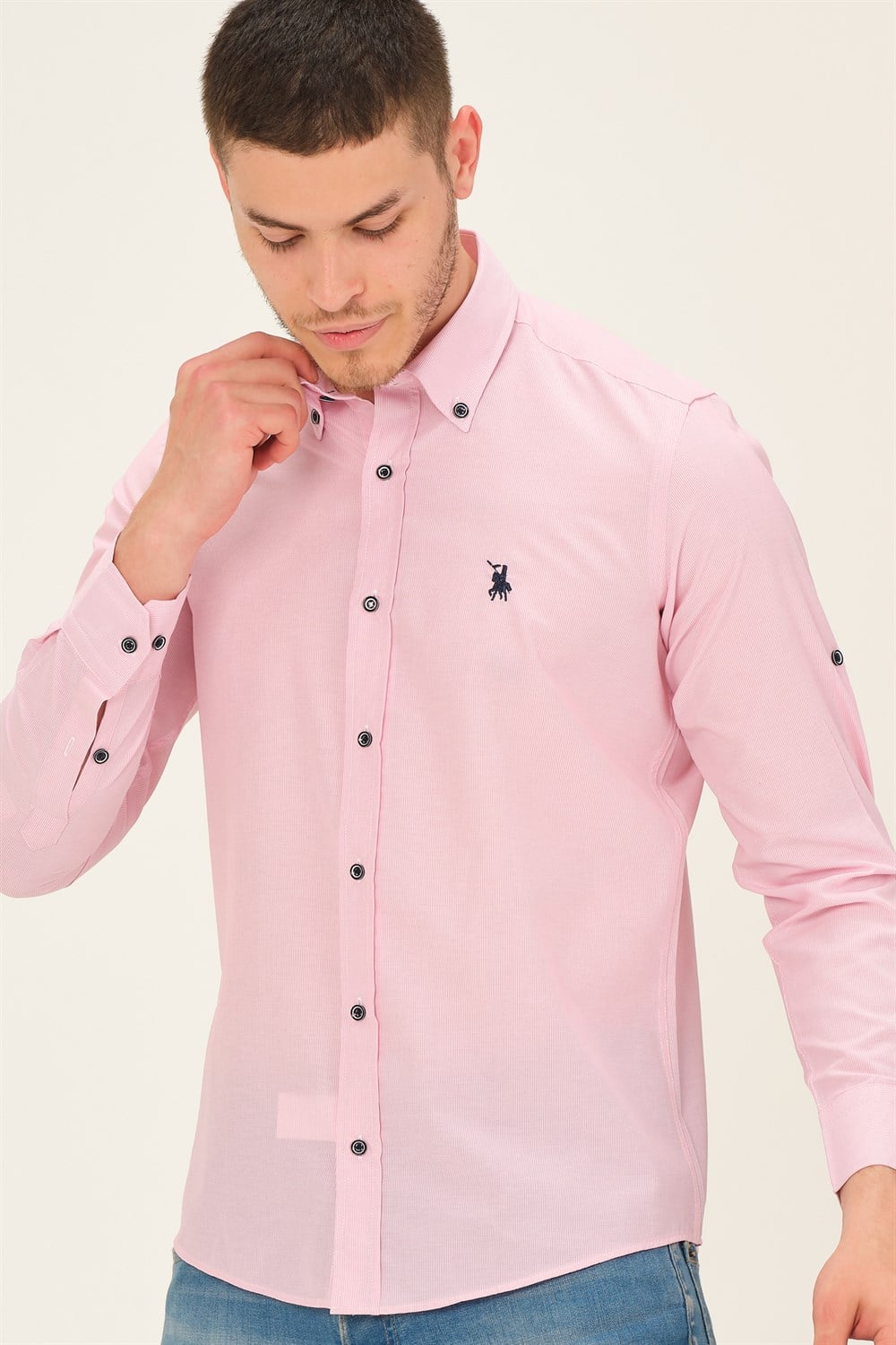 G770 DEWBERRY ERKEK GÖMLEK-PEMBE